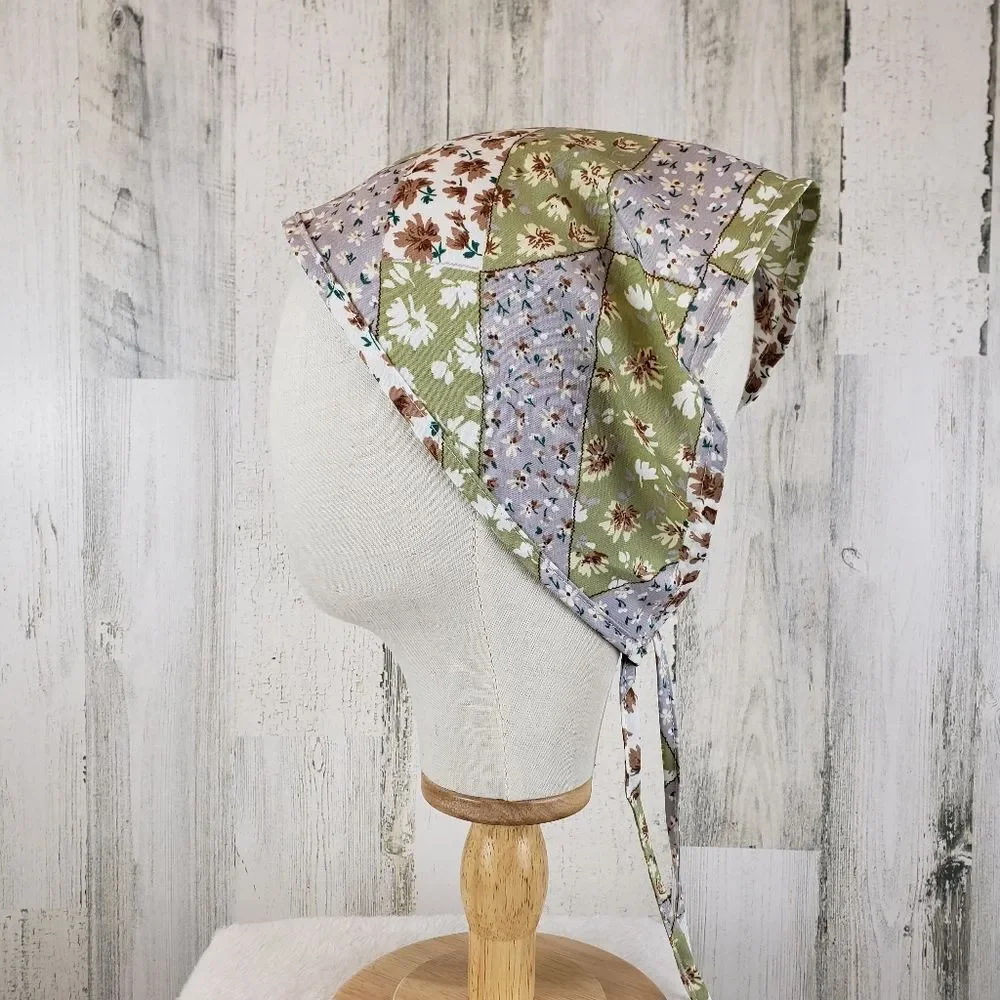 Quilted Pattern Cottagecore Granny Hair Scarf